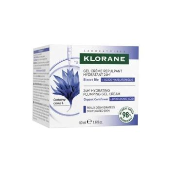 Klorane 24H Хидратиращ гел-крем за лице със синя метличина x50 мл
