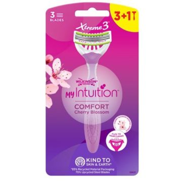 Wilkinson Xtreme3 My Intuition Comfort Дамска самобръсначка Cherry Blossom x4 броя