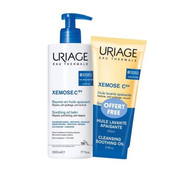 Uriage Xemose C8+ Комплект Успокояващ балсам и измиващо душ-олио за тяло