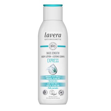 Lavera Basis Sensitive Express Хидратиращ лосион за тяло с органично алое вера и масло от жожоба за нормална кожа x250 мл