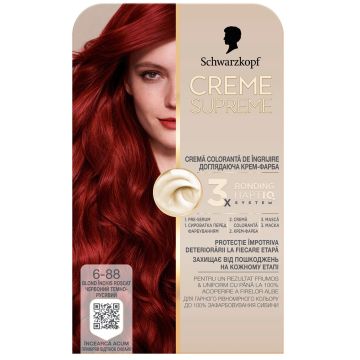 Schwarzkopf Creme Supreme Дълготрайна боя за коса, 6-88 Dark Intense Red Blonde