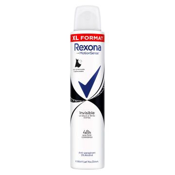 Rexona Invisible Black & White Део спрей против изпотяване за жени х200 мл