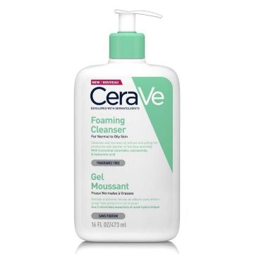 CeraVe Измиващ гел-пяна за лице и тяло за мазна кожа х473 мл