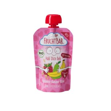 FruchtBar Био пюре малина, банан, круша и овесено мляко x100 грама - 3160