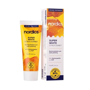 Nordics Super White Citrus Паста за зъби с течен емайл х75 мл