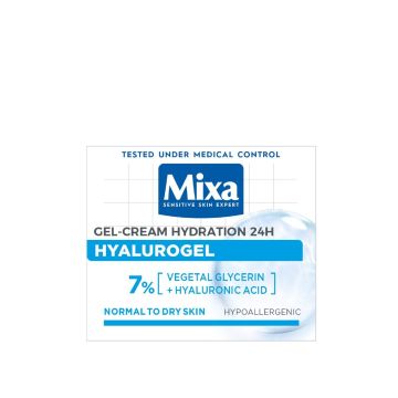 Mixa Hyalurogel Хидратиращ крем за лице за чувствителна и дехидратирана кожа x50 мл