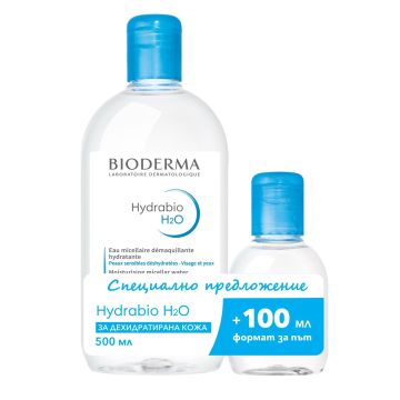 Bioderma Hydrabio H2O Мицеларна вода за дехидратирана кожа x500 мл + 100 мл
