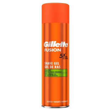 Gillette Fusion 5X Action Овлажняващ гел за бръснене за чувствителна кожа x200 мл