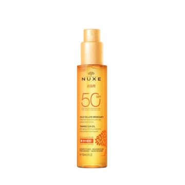 Nuxe Sun Слънцезащитно олио за придобиване на тен за лице и тяло SPF50 x150мл