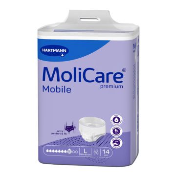 Hartmann MoliCare Mobile Абсорбиращи памперс-гащи за възрастни, 8 капки L x14 броя