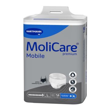 Hartmann MoliCare Mobile Абсорбиращи памперс-гащи за възрастни, 10 капки L x14 броя