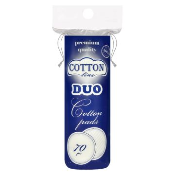 Cotton Line Duo Памучни тампони за почистване на грим x70 броя
