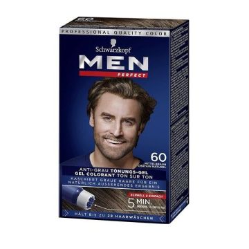 Schwarzkopf Men Perfect Гел боя за коса за мъже, 60 Средно кафяв