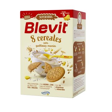 Blevit Superfiber Каша с 8 зърнени храни и бисквити за деца над 6 месеца x500 грама