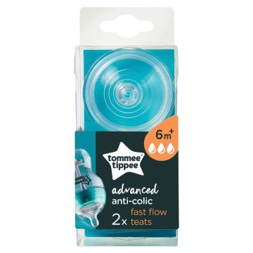 Tommee Tippee Биберон за хранене Anti - Colic Advance - 3 капки за деца над 6 месеца x2 броя