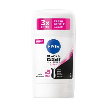 Nivea Black & White Clear Дезодорант стик против изпотяване x50 мл