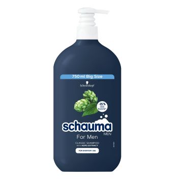 Schauma Men Classic Класически шампоан за мъже с екстракт от хмел за ежедневна употреба x750 мл