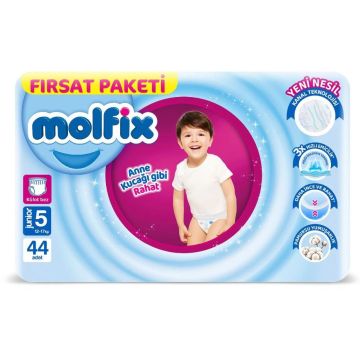 Molfix Pants 5 Junior Пелени-гащи за деца от 12 до 17 килограма x44 броя