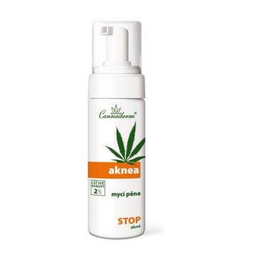 Cannaderm Aknea Почистваща пяна за лице за акнеична кожа с коноп x180 мл