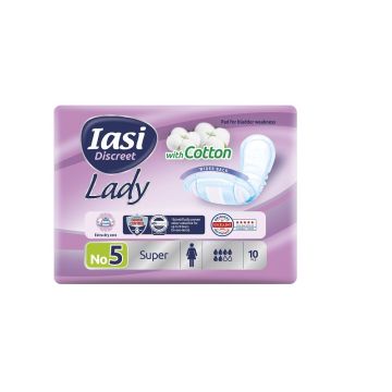 Iasi Discreet Lady Super Плодложки за инконтиненция, размер 5, 6 капки х10 броя