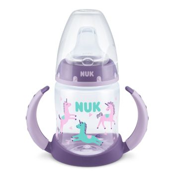 Nuk First Choice Temperature Control Шише за сок със силиконов накрайник за деца от 6 до 18 месеца x150 мл
