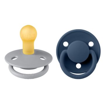 BIBS De Lux  Залъгалка каучук 6+ месеца x2 броя, Cloud/Steel Blue