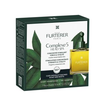 Rene Furterer Complexe 5 Head Spa Стимулиращ растителен концентрат за скалп със загряващи етерични масла x50 мл