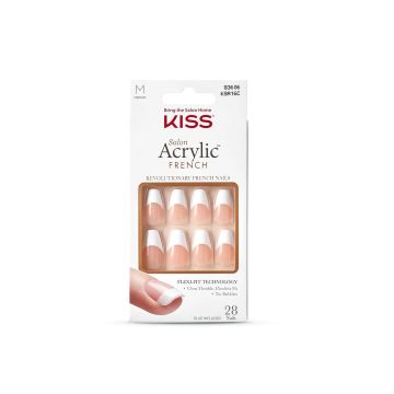 Kiss Acrylic French Комплект за акрилни френски нокти х28 броя