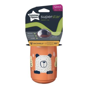Tommee Tippee SuperStar Неразливаща се чаша с твърд накрайник 12 м+ x390 мл, оранжева