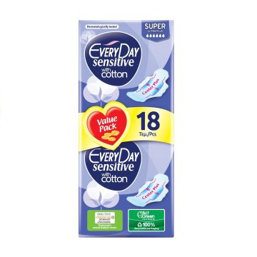 Everyday Sensitive Super Ultra Plus Дамски превръзки х18 броя