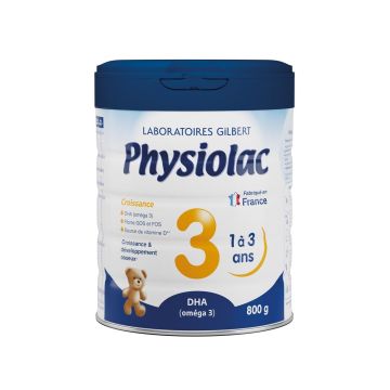 Physiolac 3  Мляко на прах за малки деца от 1 до 3 годишна възраст х800 мл