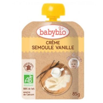 Babybio Био крем с грис, мляко и ванилия за деца над 6 месеца х85 грама