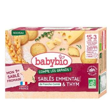 Babybio  Био мини Бисквити със сирене Ементал и мащерка х72 г
