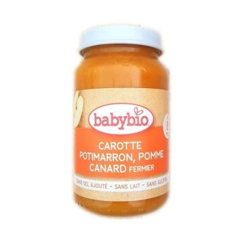 Babybio Плодово - зеленчуково пюре с патешко месо за деца след 8 месец x 200 грама