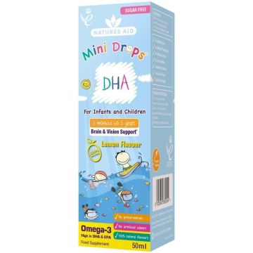 Mini Drops Омега 3 капки за деца x50 мл, Natures Aid