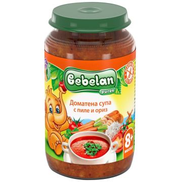 Bebelan Доматена супа с пиле и ориз за деца над 8 месеца х220 грама - 5596