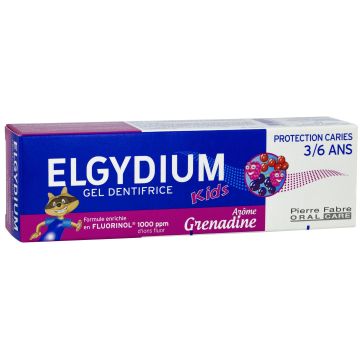 Elgydium Kids Детска паста за зъби за защита от кариес с Fluorinol, с вкус на горски плодове, 3-6 години х50 мл