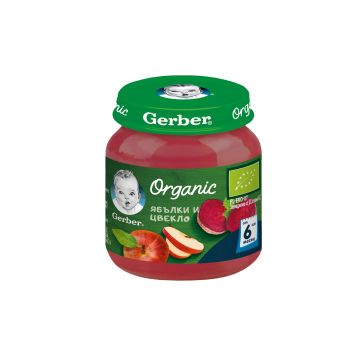 Gerber Organic Пюре от ябълки и цвекло за деца от 6-ия месец x125 грама