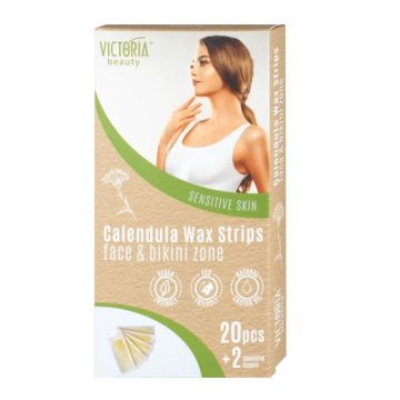 Victoria Beauty Депилиращи ленти за лице и бикини зона с невен x20 броя
