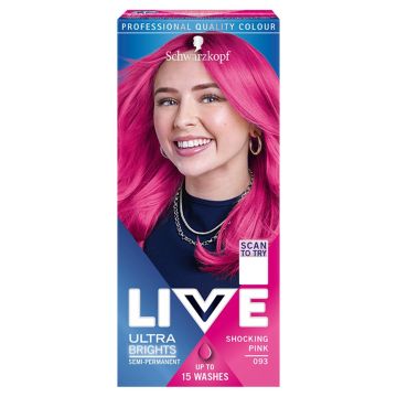 Live Ultra Brights or Pastel Боя за коса с трайност до 15 измивания, цвят 093 Shocking Pink