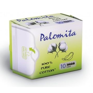 Palomita Pure Cotton Дамски превръзки от естествен памук х10 броя
