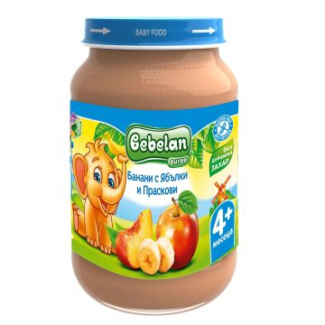 Bebelan Банани с ябълки и праскови за деца над 4 месеца x190 грама - 2158
