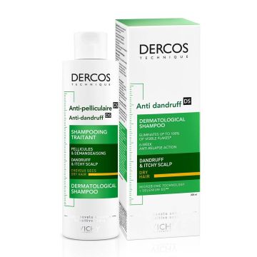 Vichy Dercos Третиращ шампоан против пърхот за сух скалп x200 мл