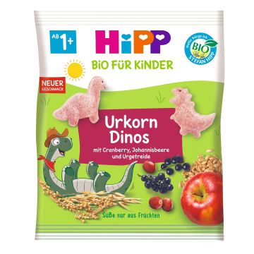 Hipp Био Зърнени динозаври с плодове за деца от 1 до 3 годишна възраст x30 грама