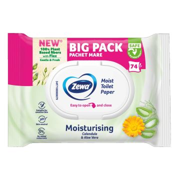 Zewa WC Moisturizing Влажна тоалетна хартия x74 броя