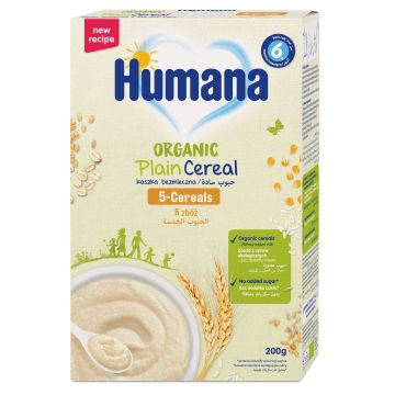 Humana Безмлечна зърнена каша от 5 зърнени култури за деца от 6-месечна възраст x200 грама