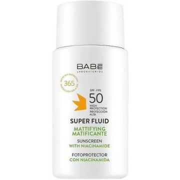 Babe Super Fluid Слънцезащитен матиращ флуид за лице SPF50 x50 мл