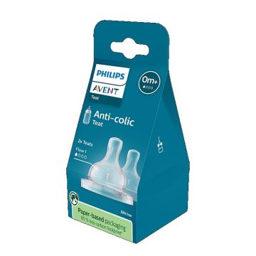 Avent Anti-colic Комплект от 2 броя биберони за новородени бебета, сила на потока 1