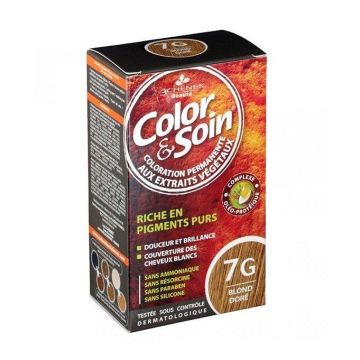 3Chenes Color & Soin Безамонячна боя за коса, цвят 7G Златисто русо