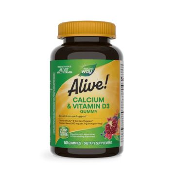 Alive Kалций и витамин D3 х60 дъвчащи таблетки Nature's Way